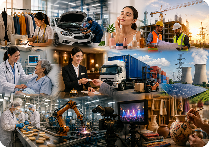 Industry sectors collage